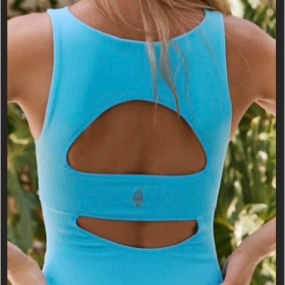 NWOT Free People Movement Free Throw Unwind Cami Blue Wave - size XL